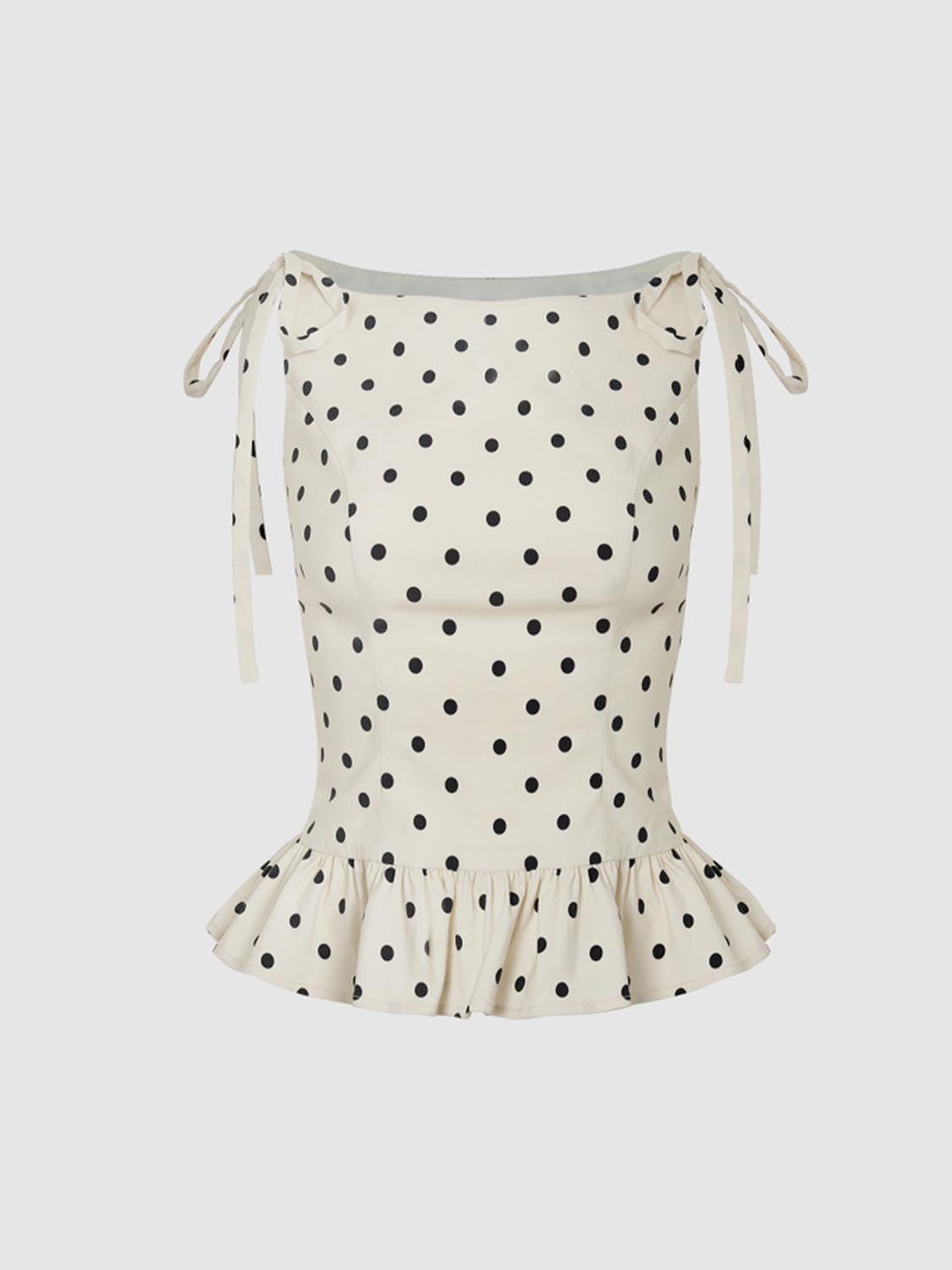 Ruffle Dotted Overhead Blouses