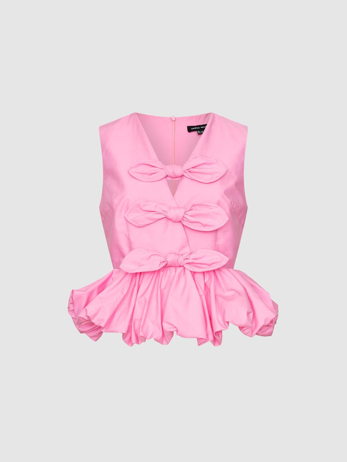 Bow Décor Sleeveless Blouses