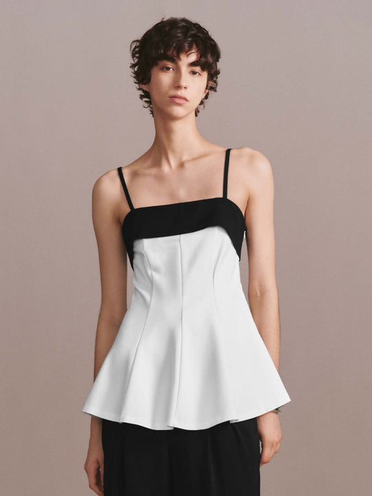 Contrast Strappy Skinny-Fit Shirts