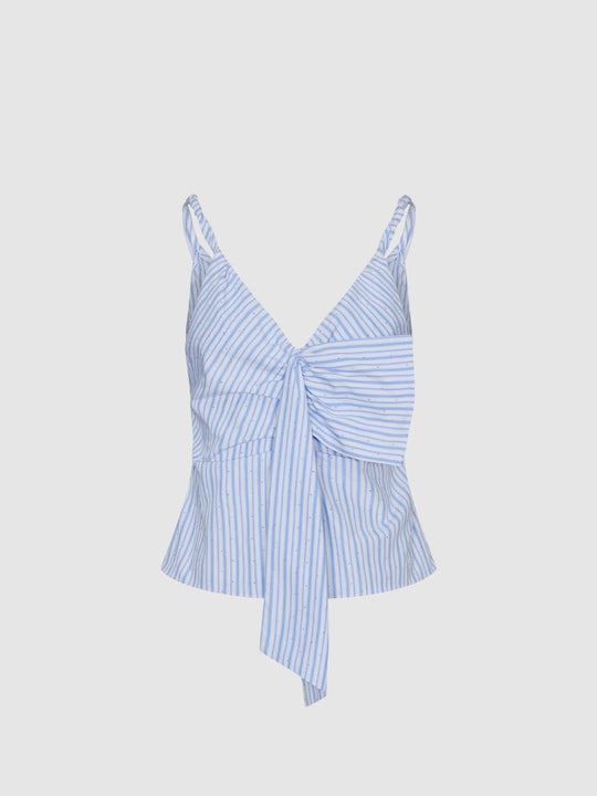 Contrast Striped Rhinestone Detail Strappy Cami Tops