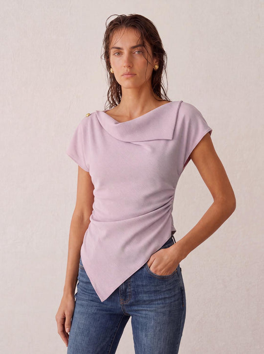 Asymmetric One Shoulder Fitted Overhead Shirt