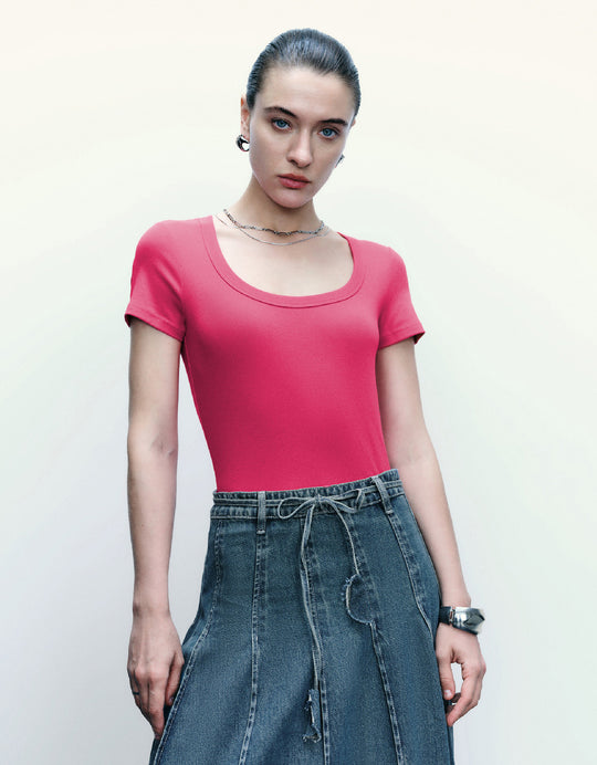 Crew Neck Skinny T-Shirt