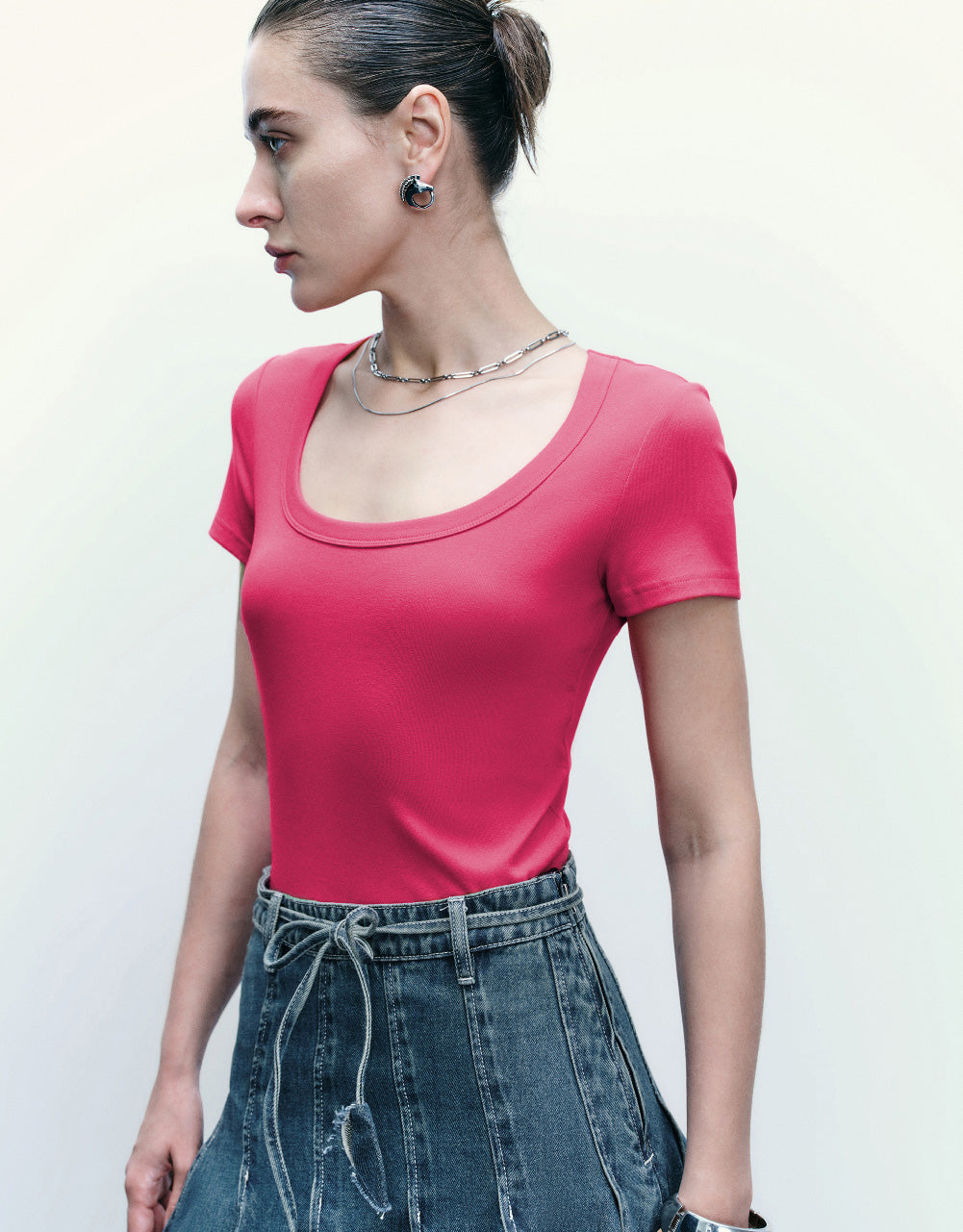 Crew Neck Skinny T-Shirt