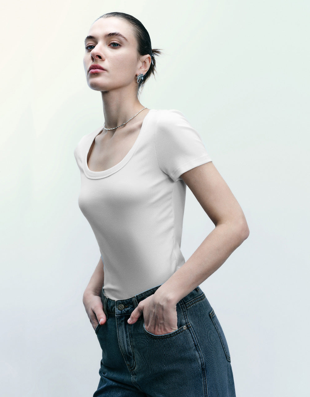 Crew Neck Skinny T-Shirt