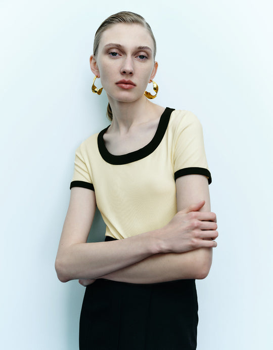 Contrast Crew Neck T-Shirt