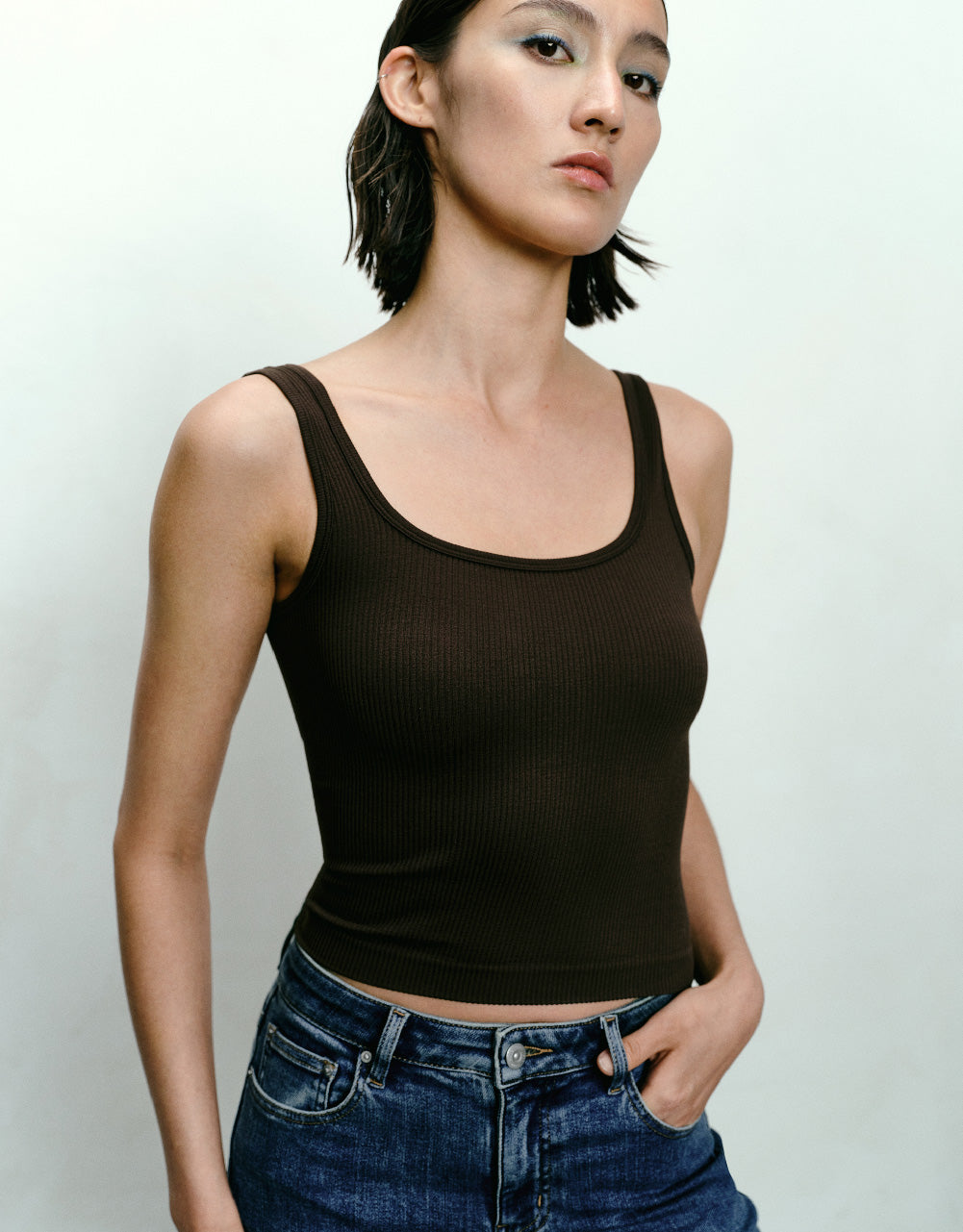 Knitted U Neck Tank Top