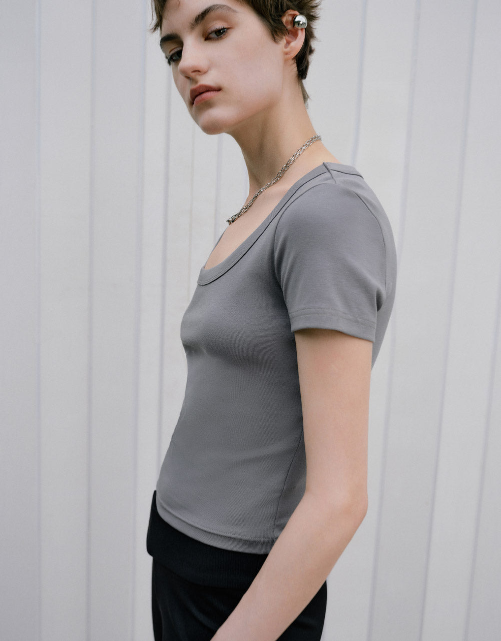 Crew Neck Skinny T-Shirt