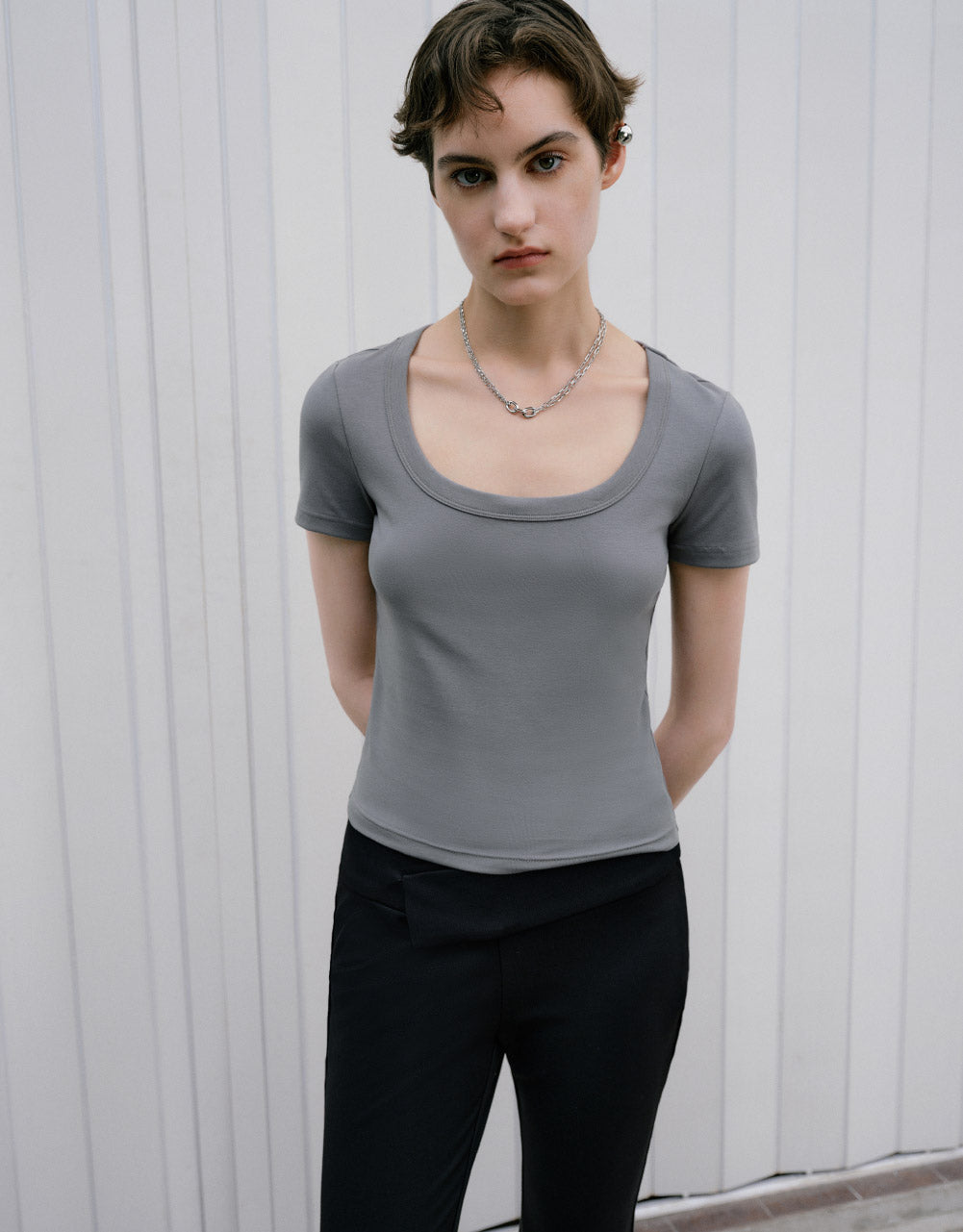 Crew Neck Skinny T-Shirt