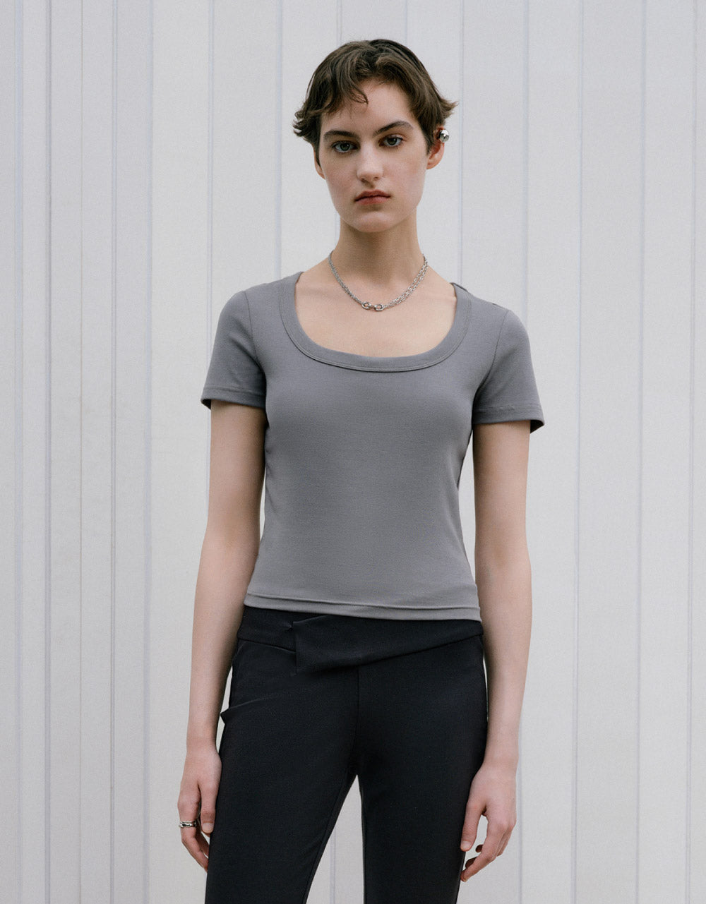 Crew Neck Skinny T-Shirt