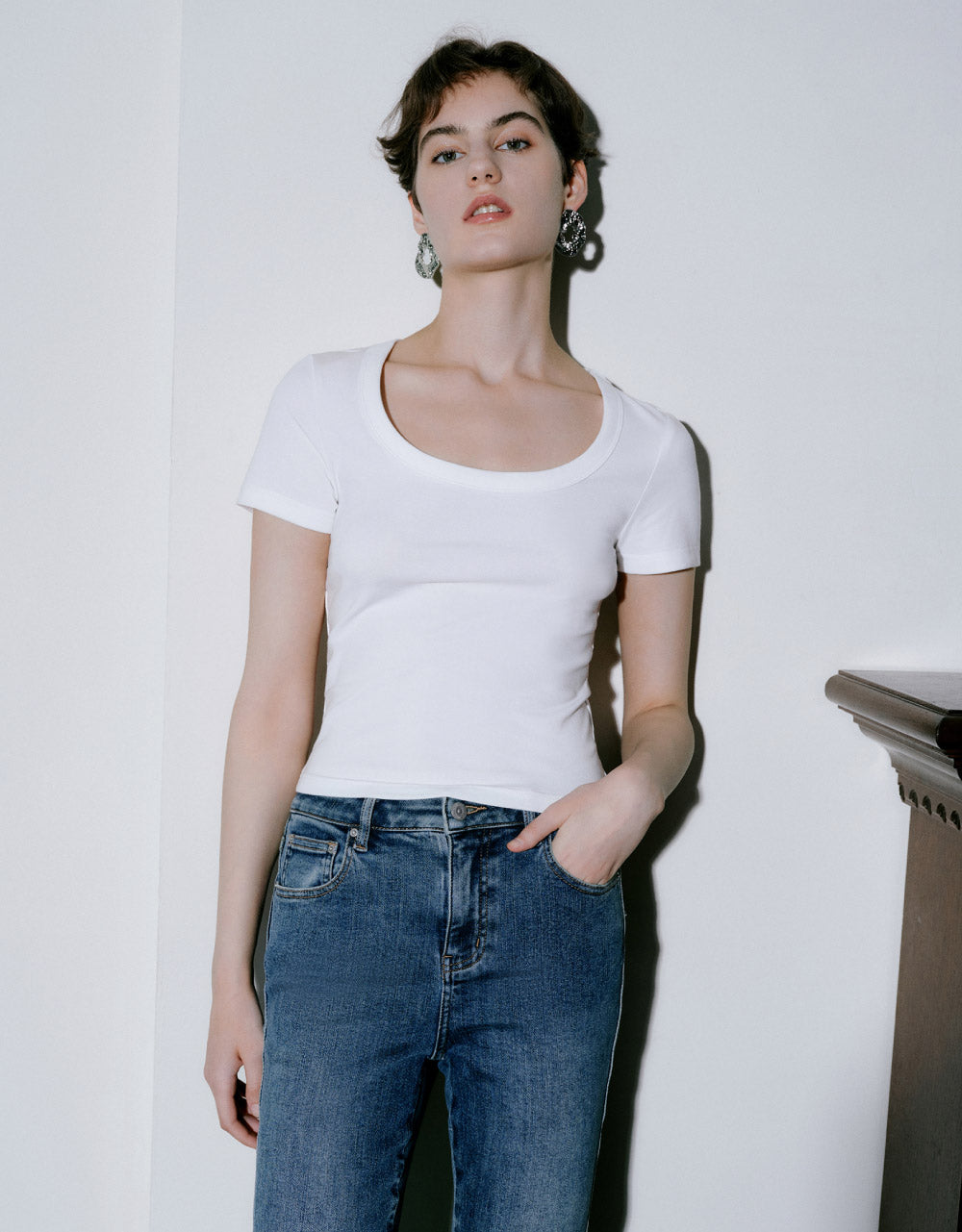 Crew Neck Skinny T-Shirt