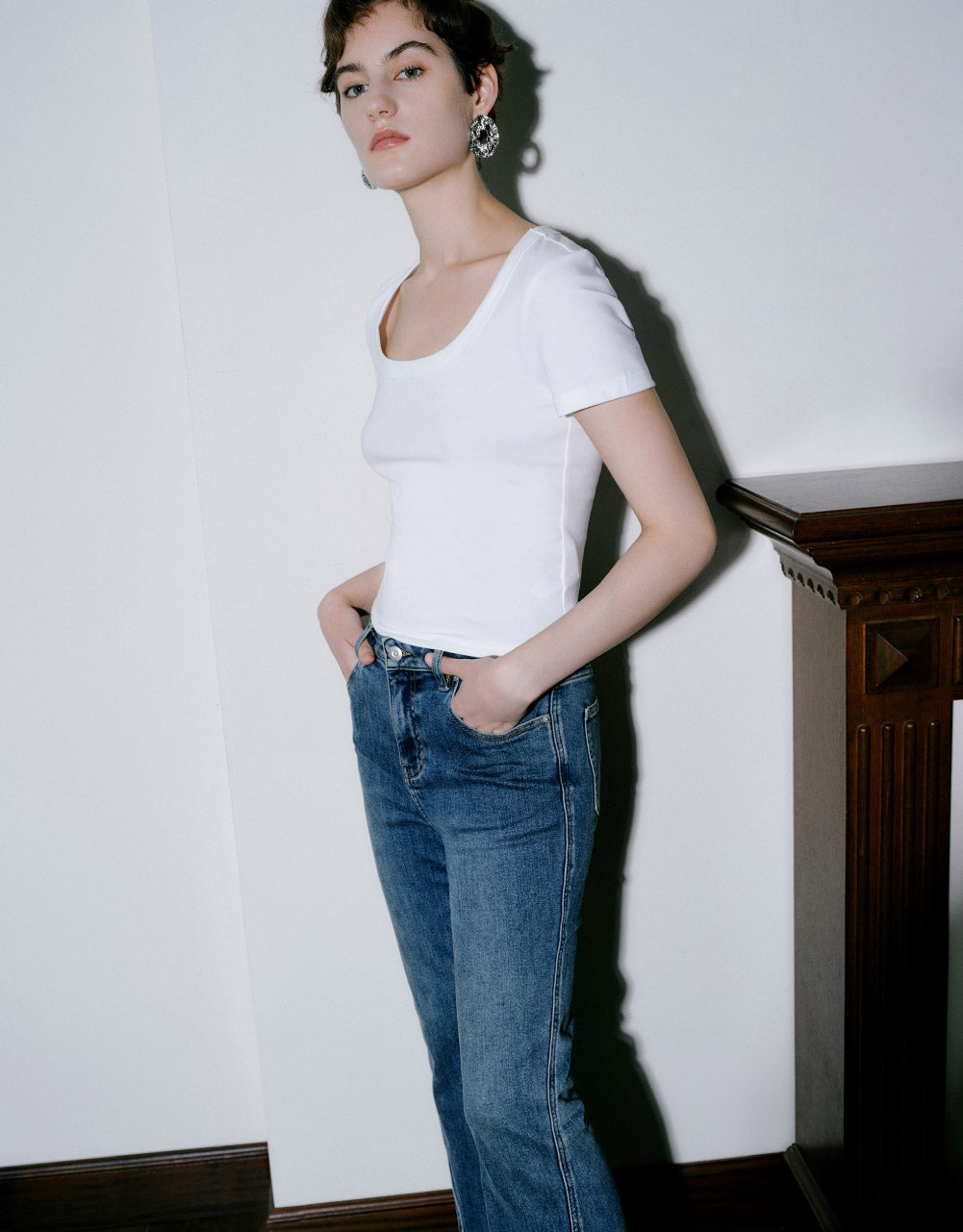 Crew Neck Skinny T-Shirt