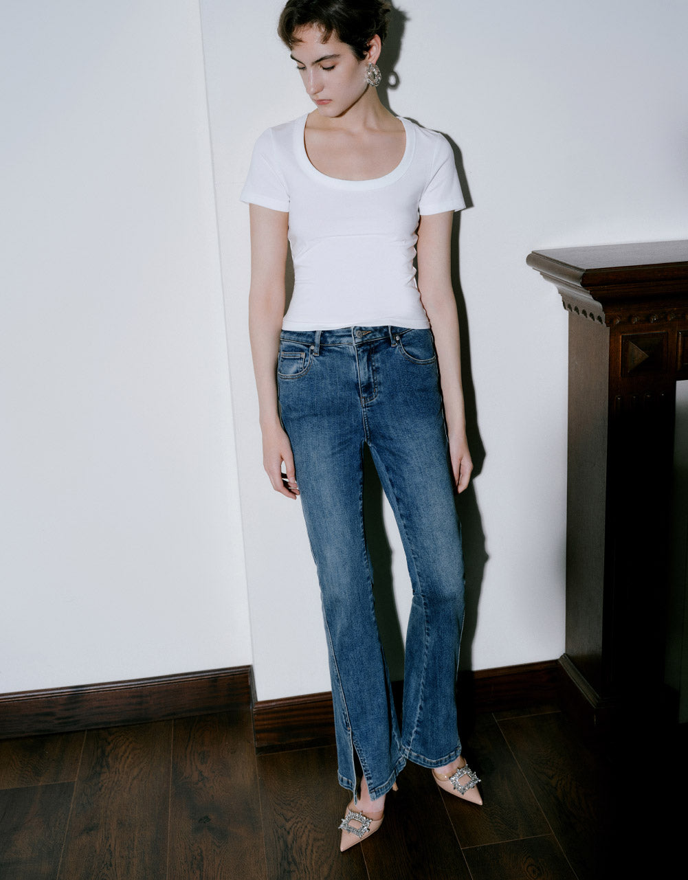 Crew Neck Skinny T-Shirt