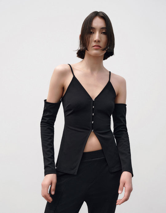 Cold Shoulder Knitted T-Shirt