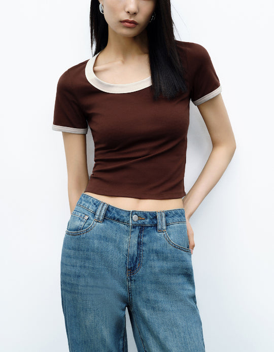 Crew Neck Skinny T-Shirt