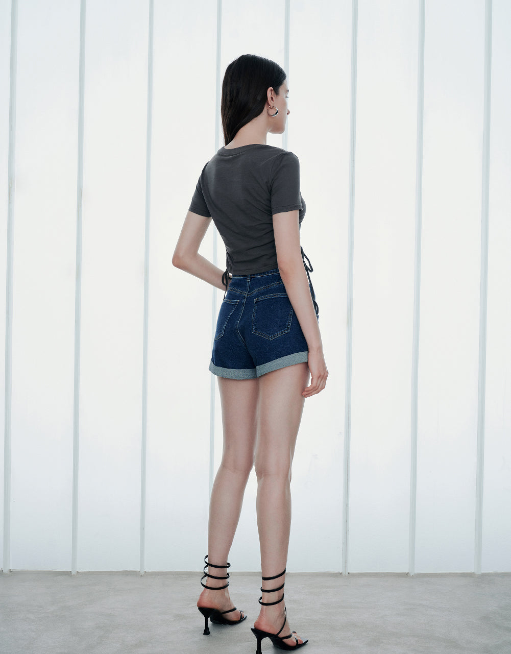 Lace Up Side Skinny T-Shirt