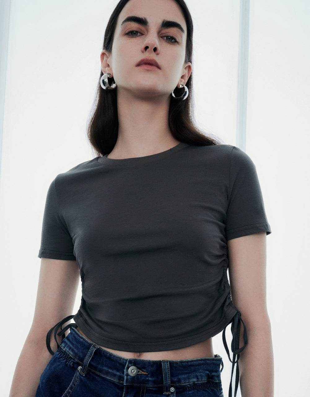 Lace Up Side Skinny T-Shirt