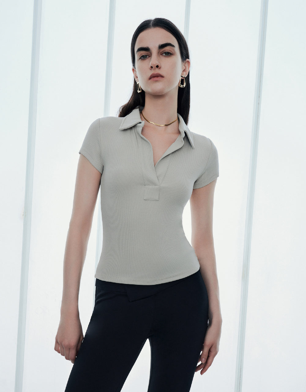 Lapel Skinny Top