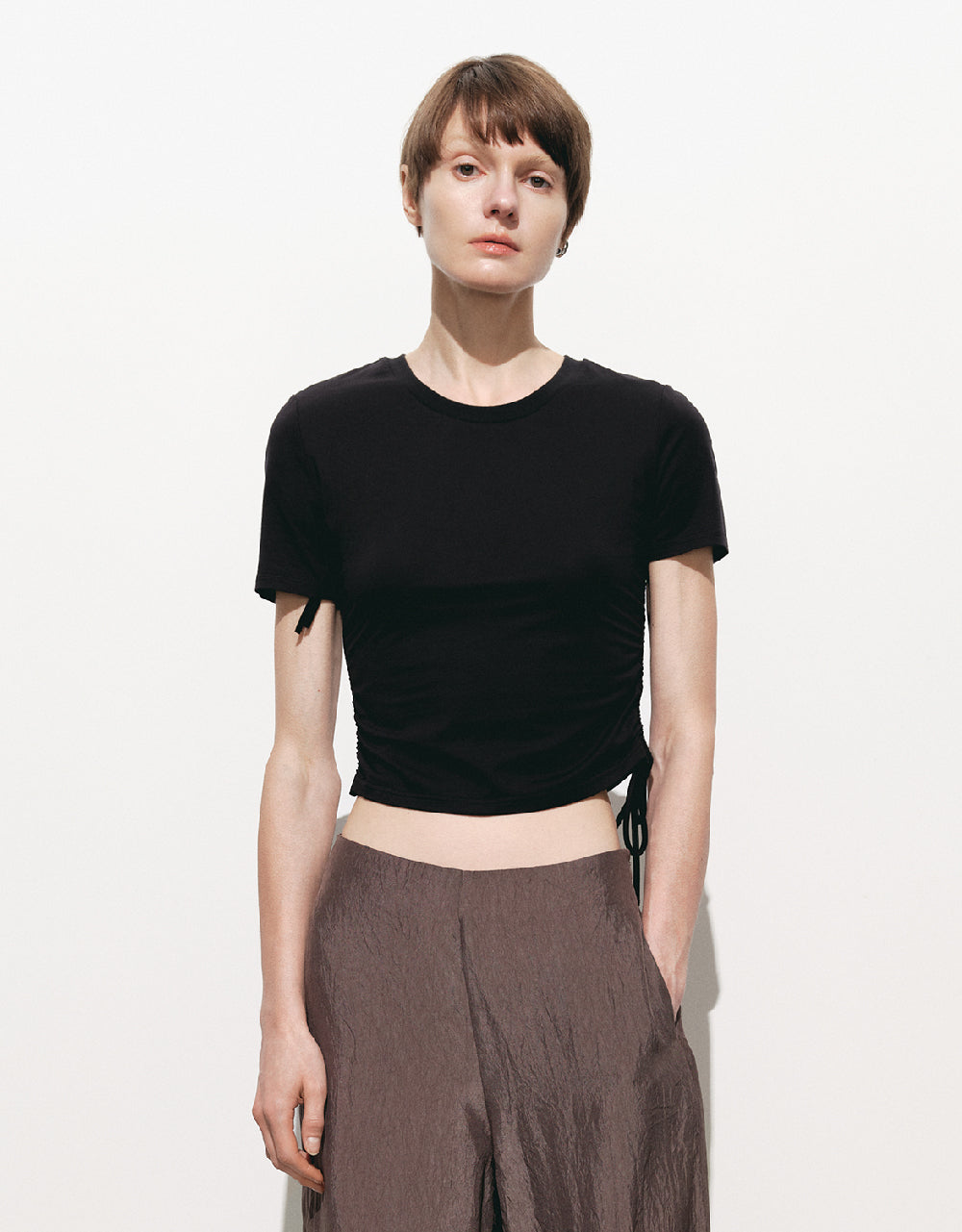Lace Up Side Skinny T-Shirt