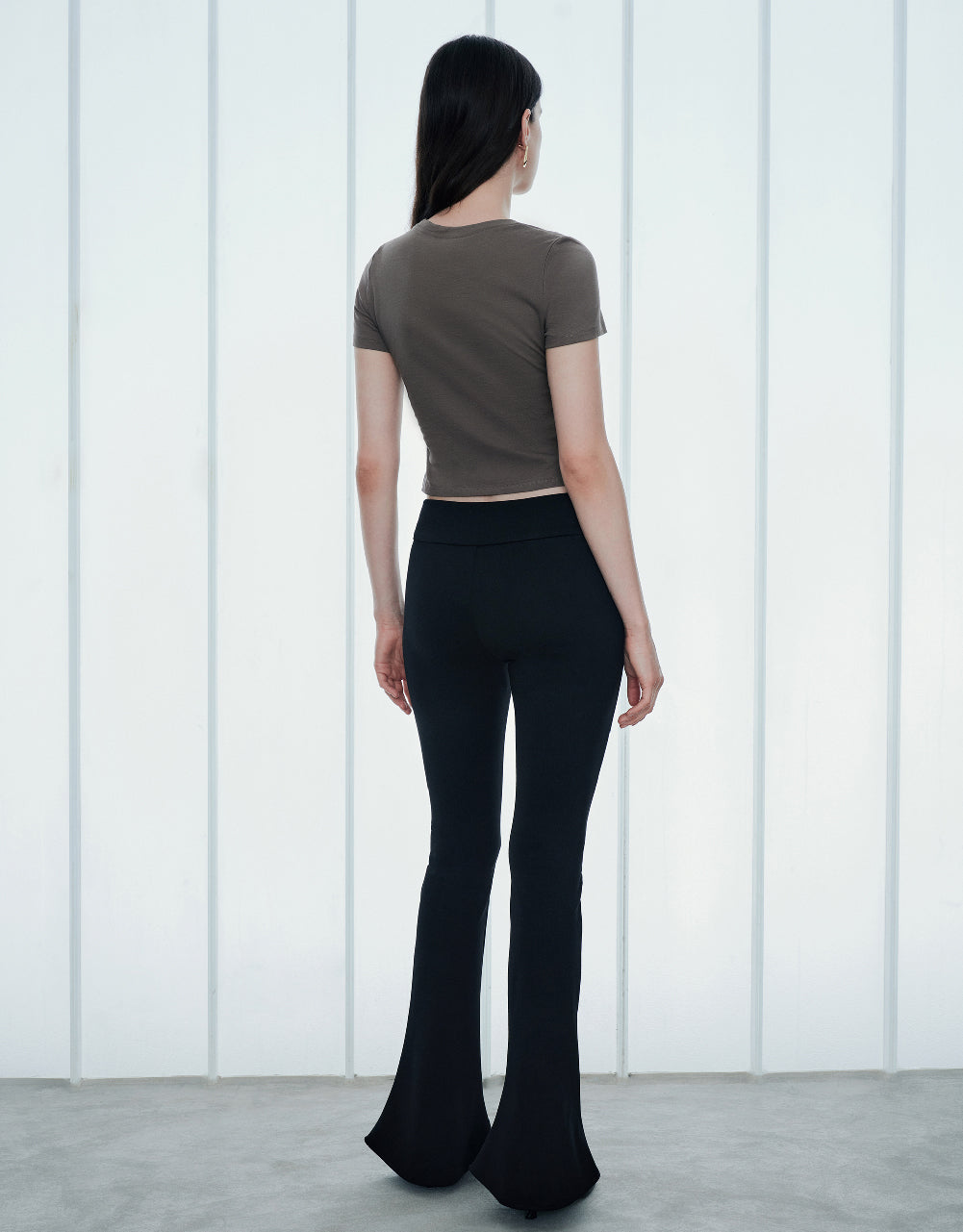Wrap Crew Neck Skinny T-Shirt