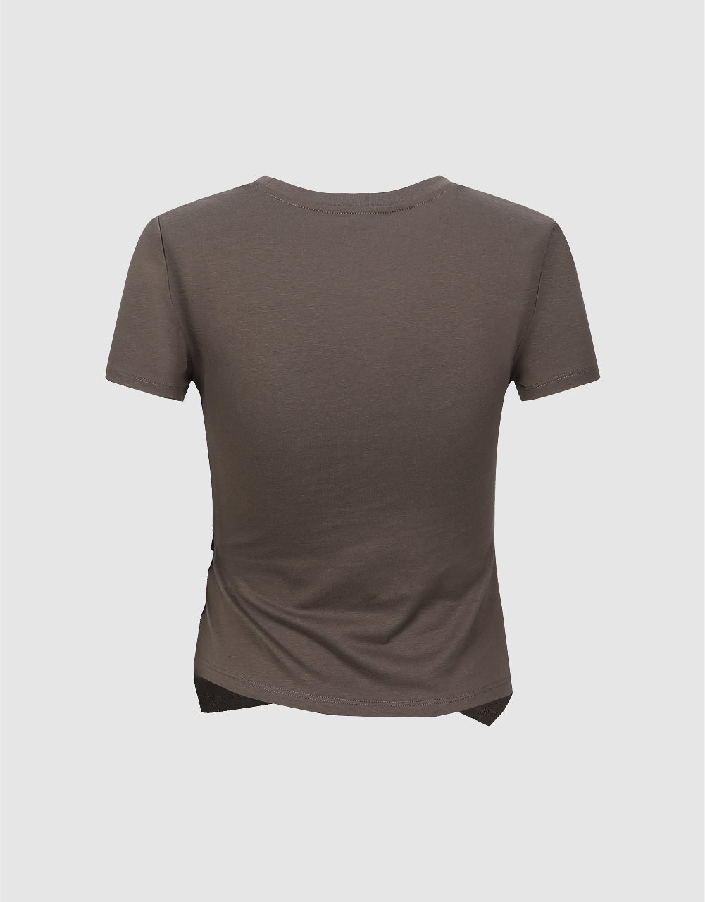 Wrap Crew Neck Skinny T-Shirt