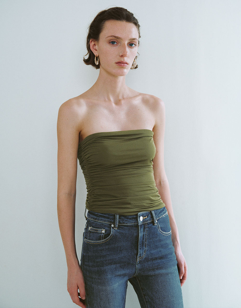 Ruched Skinny Bandeau Top