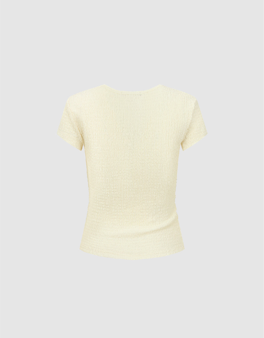 Textured Crew Neck Knitted Skinny T-Shirt