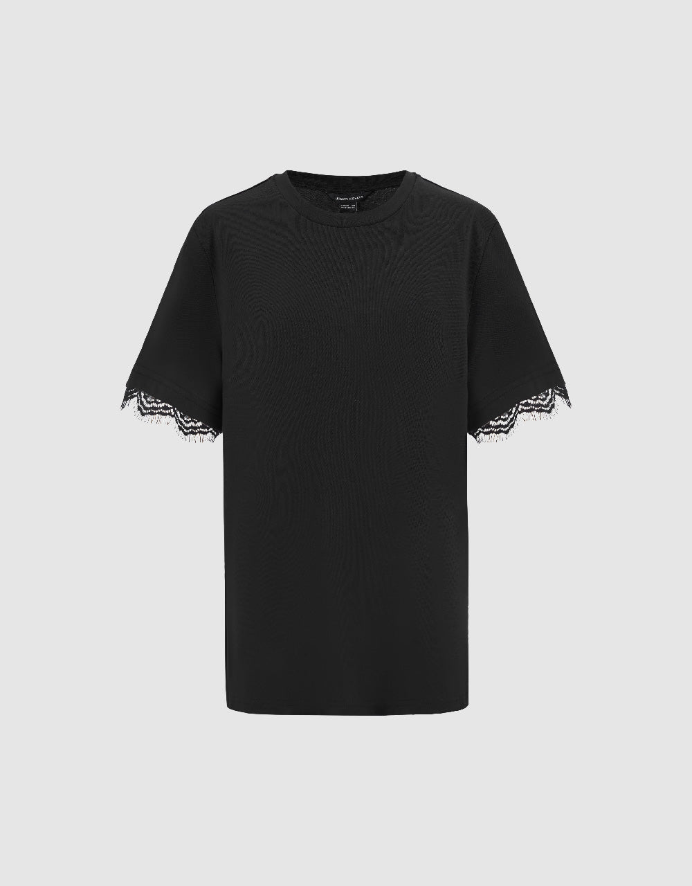 Lace Cuffs Crew Neck T-Shirt