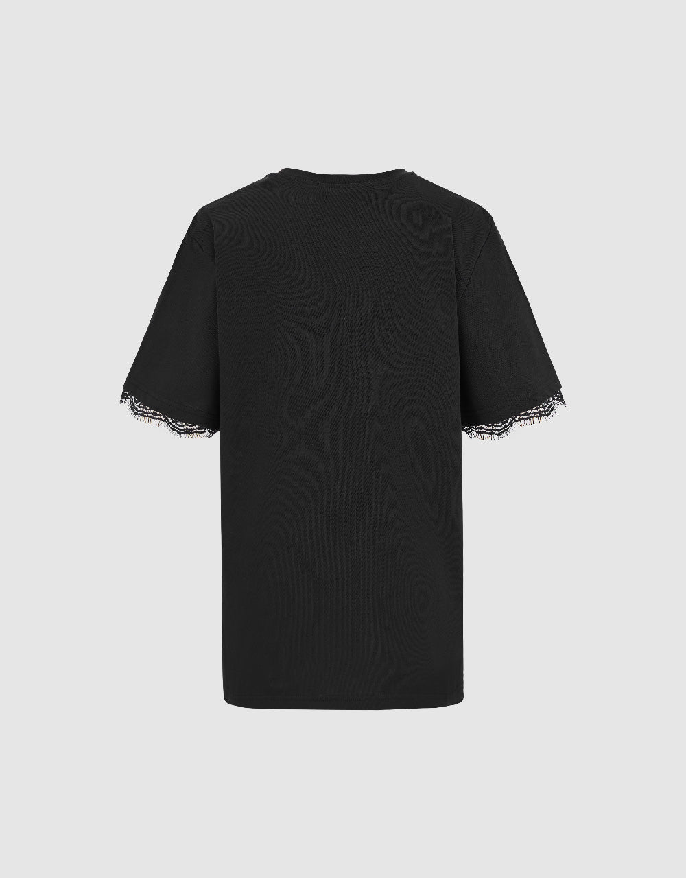 Lace Cuffs Crew Neck T-Shirt