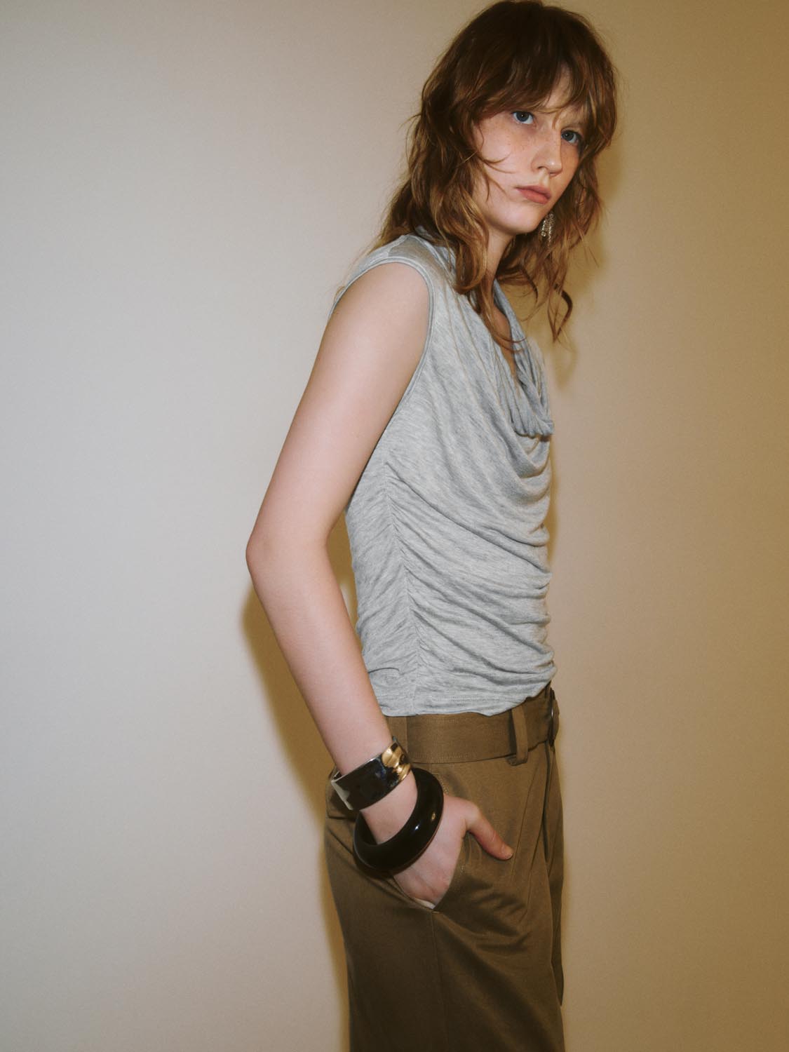 Cowl Neck Cap Sleeve T-Shirts