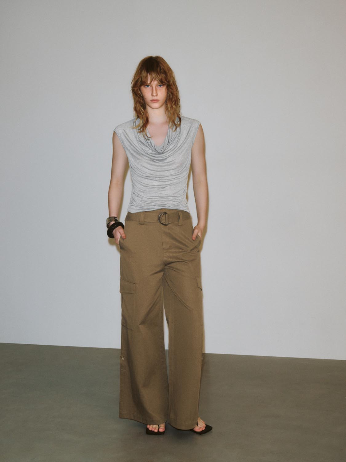 Cowl Neck Cap Sleeve T-Shirts
