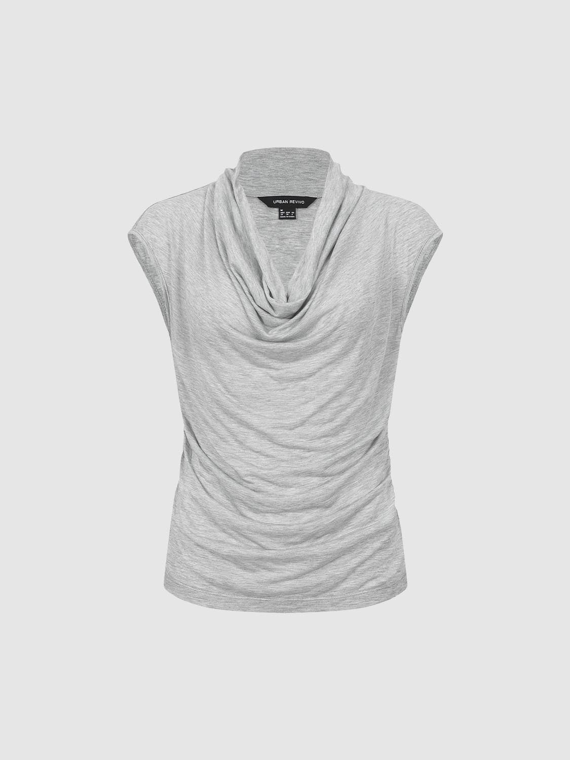 Cowl Neck Cap Sleeve T-Shirts