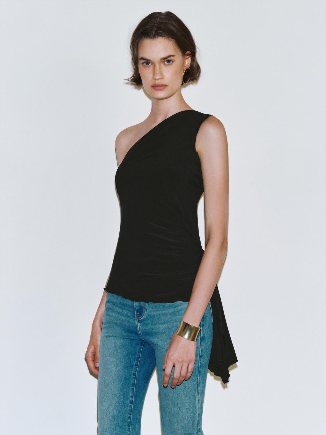 One Shoulder Sleeveless Tank Tops