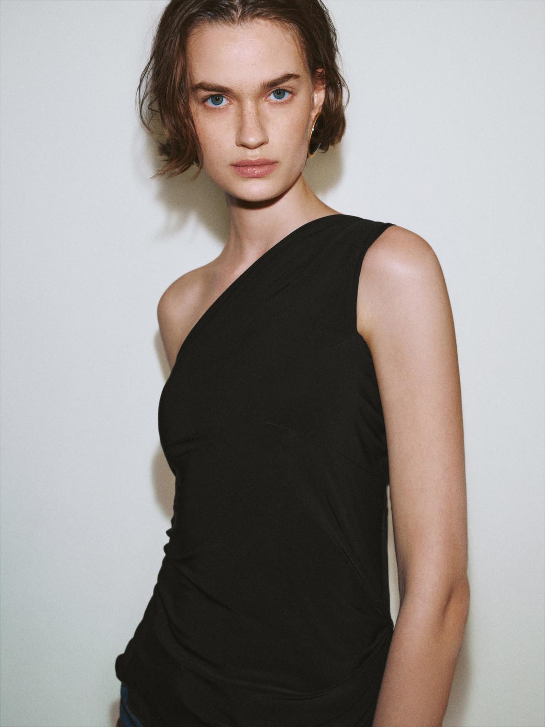 One Shoulder Sleeveless Tank Tops