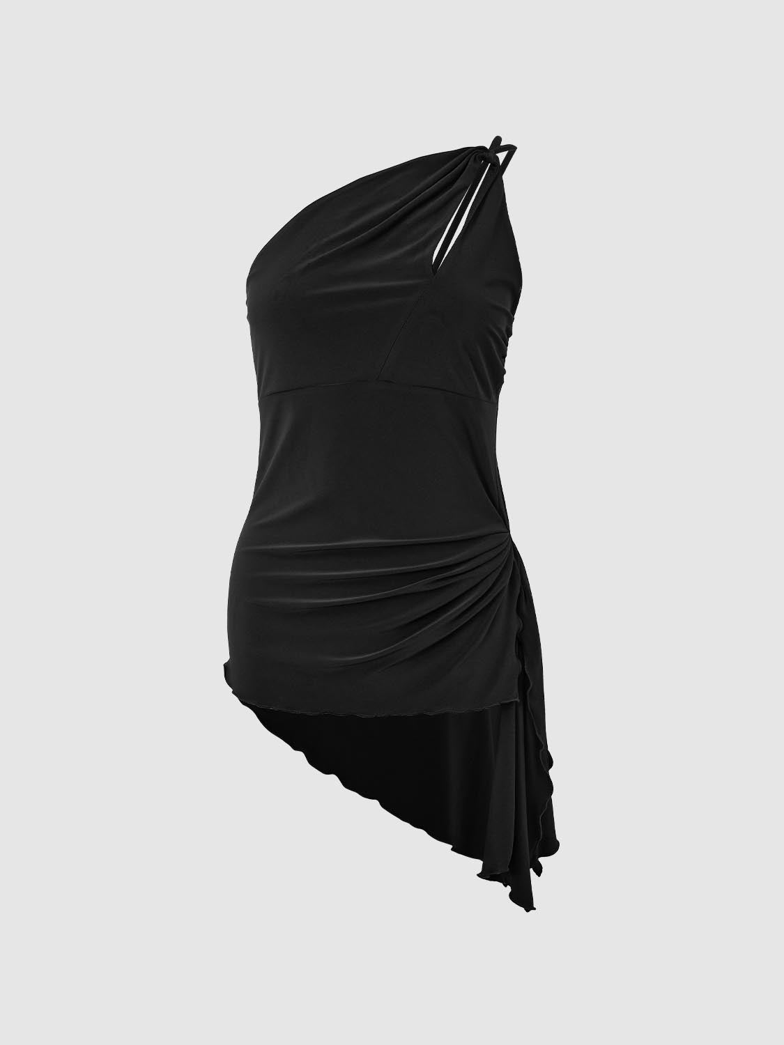 One Shoulder Sleeveless Tank Tops