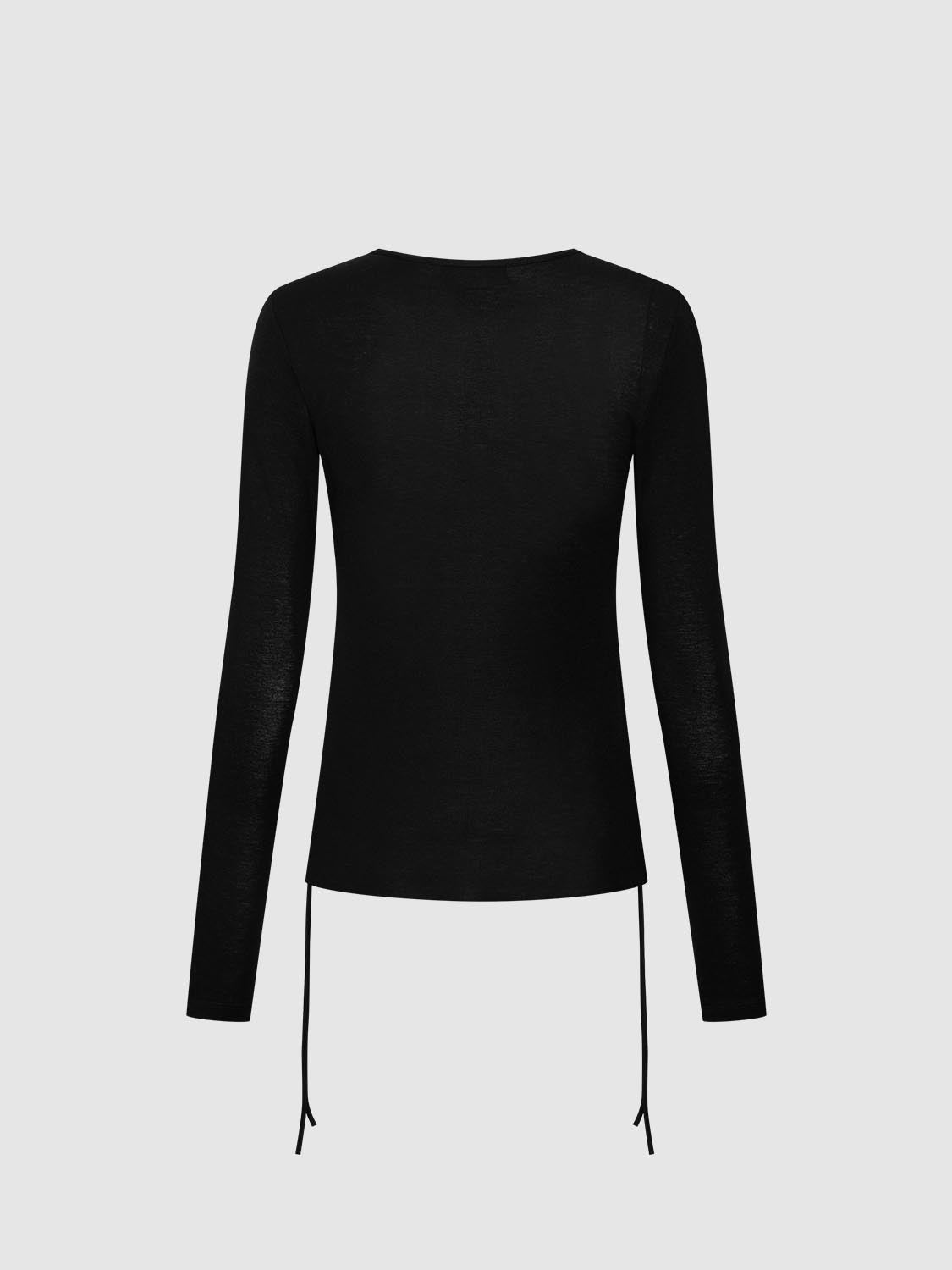 String Décor Henley Neck T-Shirts