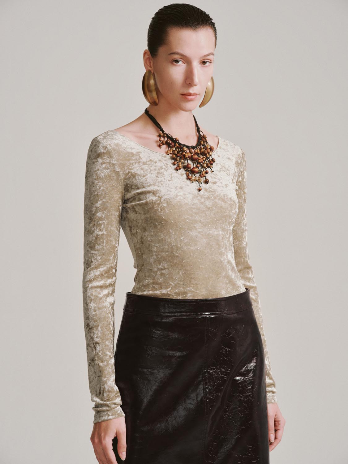 Scoop Neck Long Sleeve T-Shirts