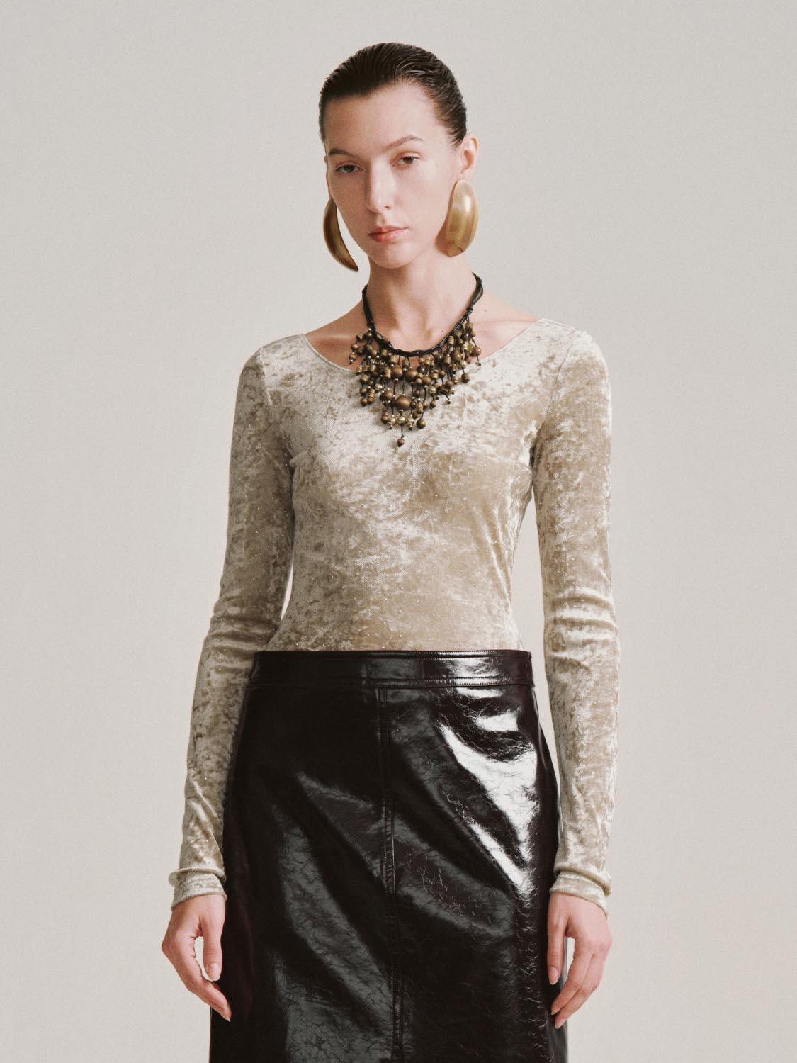 Scoop Neck Long Sleeve T-Shirts