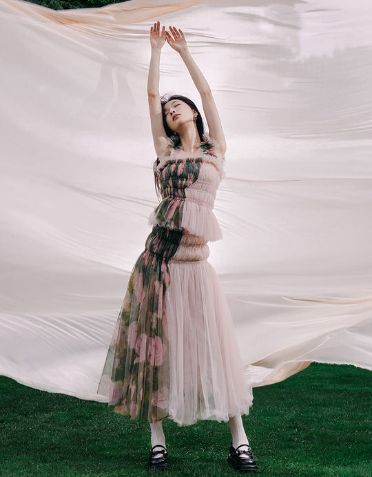 [UR × Caroline Hu] Elastic Waist A-Line Skirt