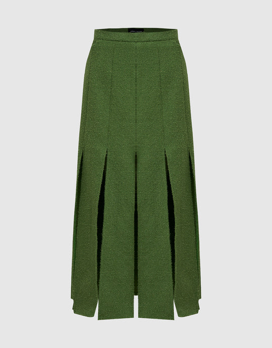 Pleated Midi A-Line Skirt