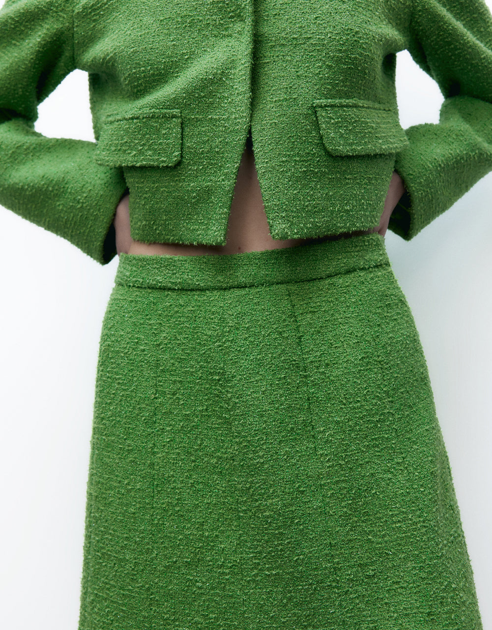 Pleated Midi A-Line Skirt