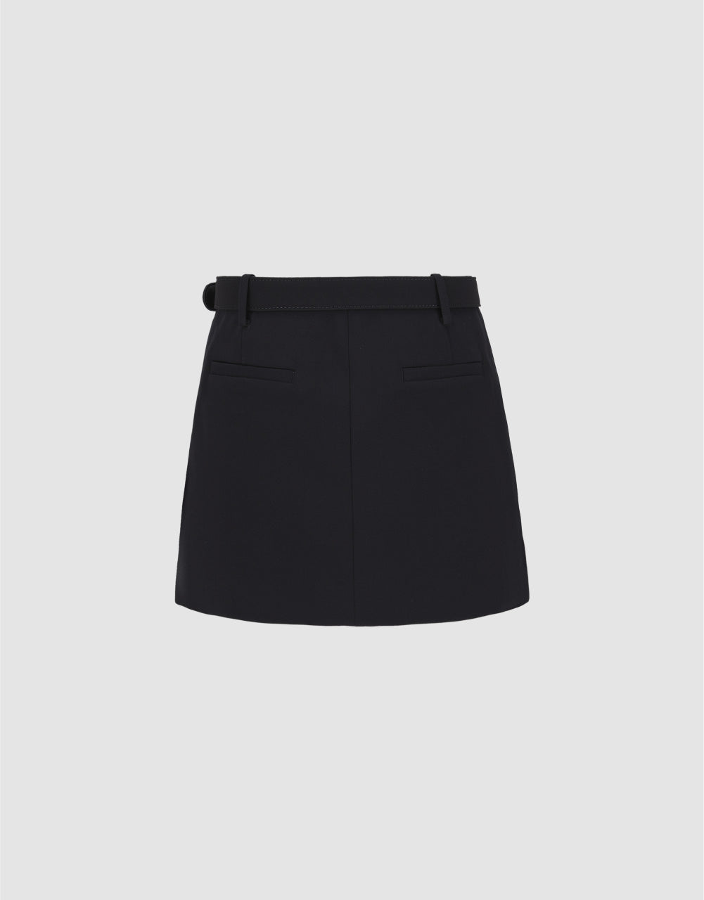 Straight Mini Skirt With Belt
