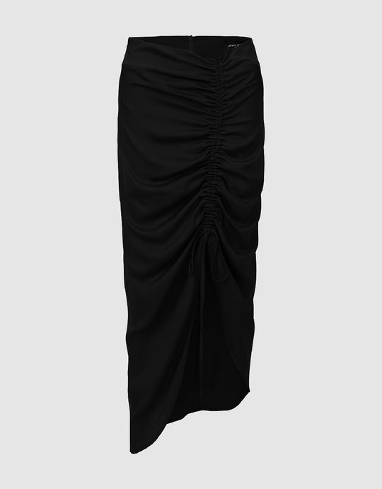 Drawstring Midi Straight Skirt