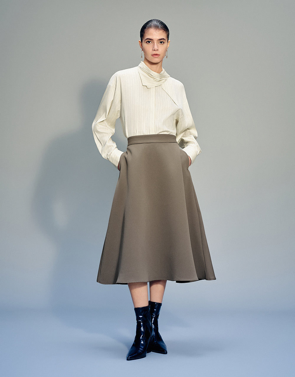 Midi A-Line Skirt