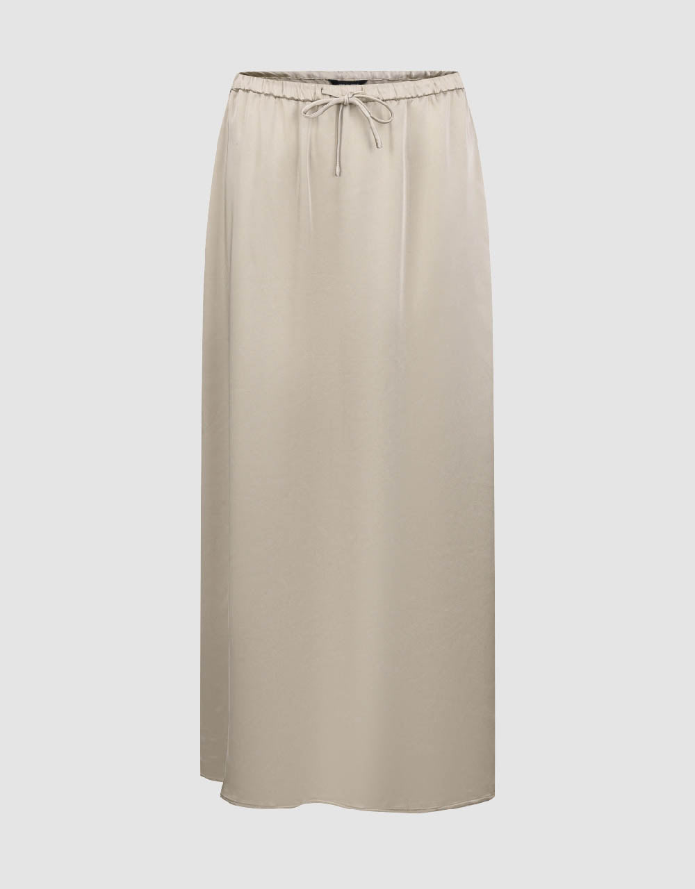 Drawstring Waist Midi A-Line Skirt