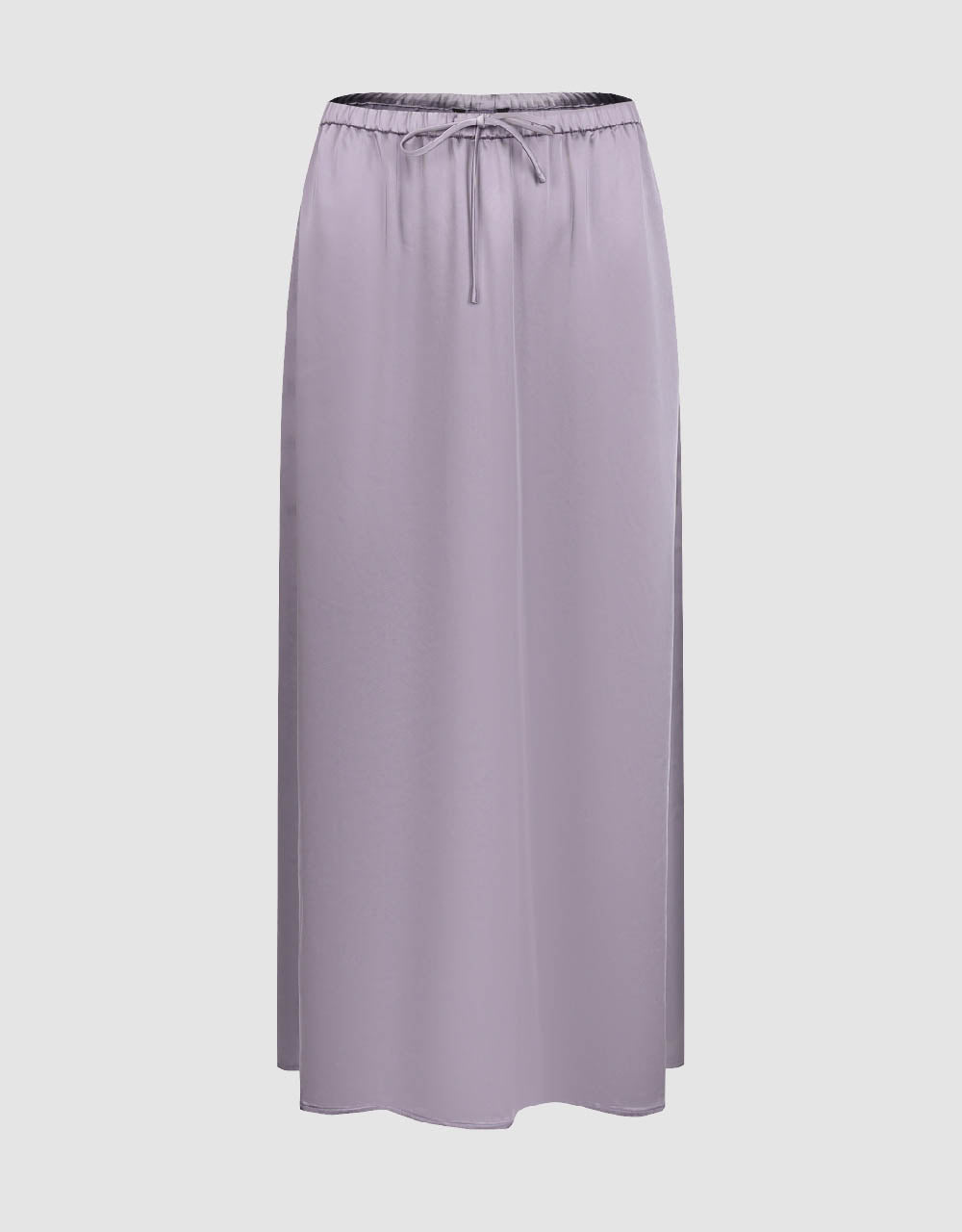 Drawstring Waist Midi A-Line Skirt