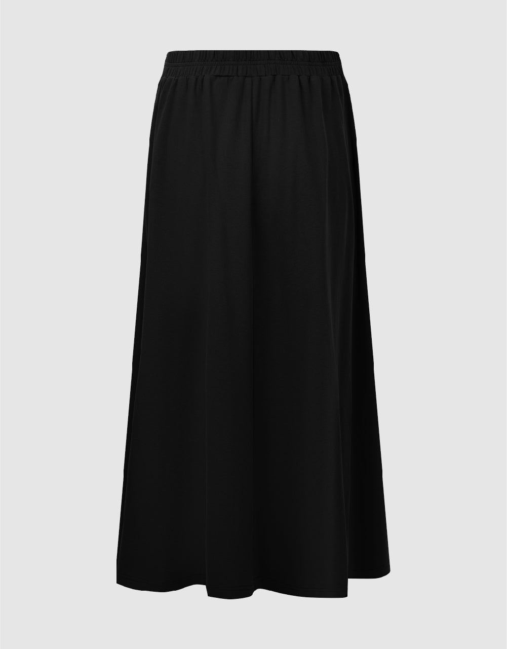 Elastic Waist Midi A-Line Skirt
