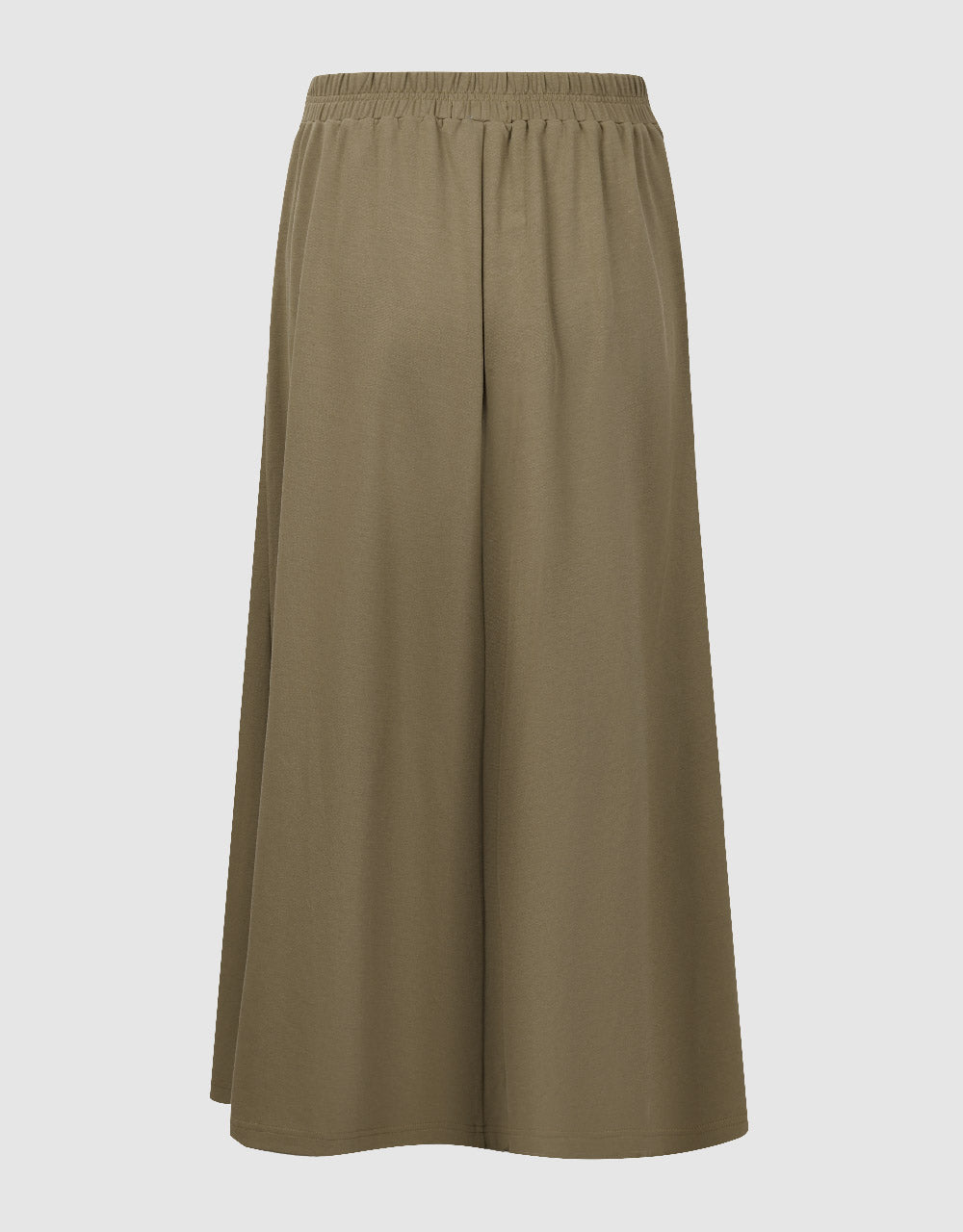 Elastic Waist Midi A-Line Skirt