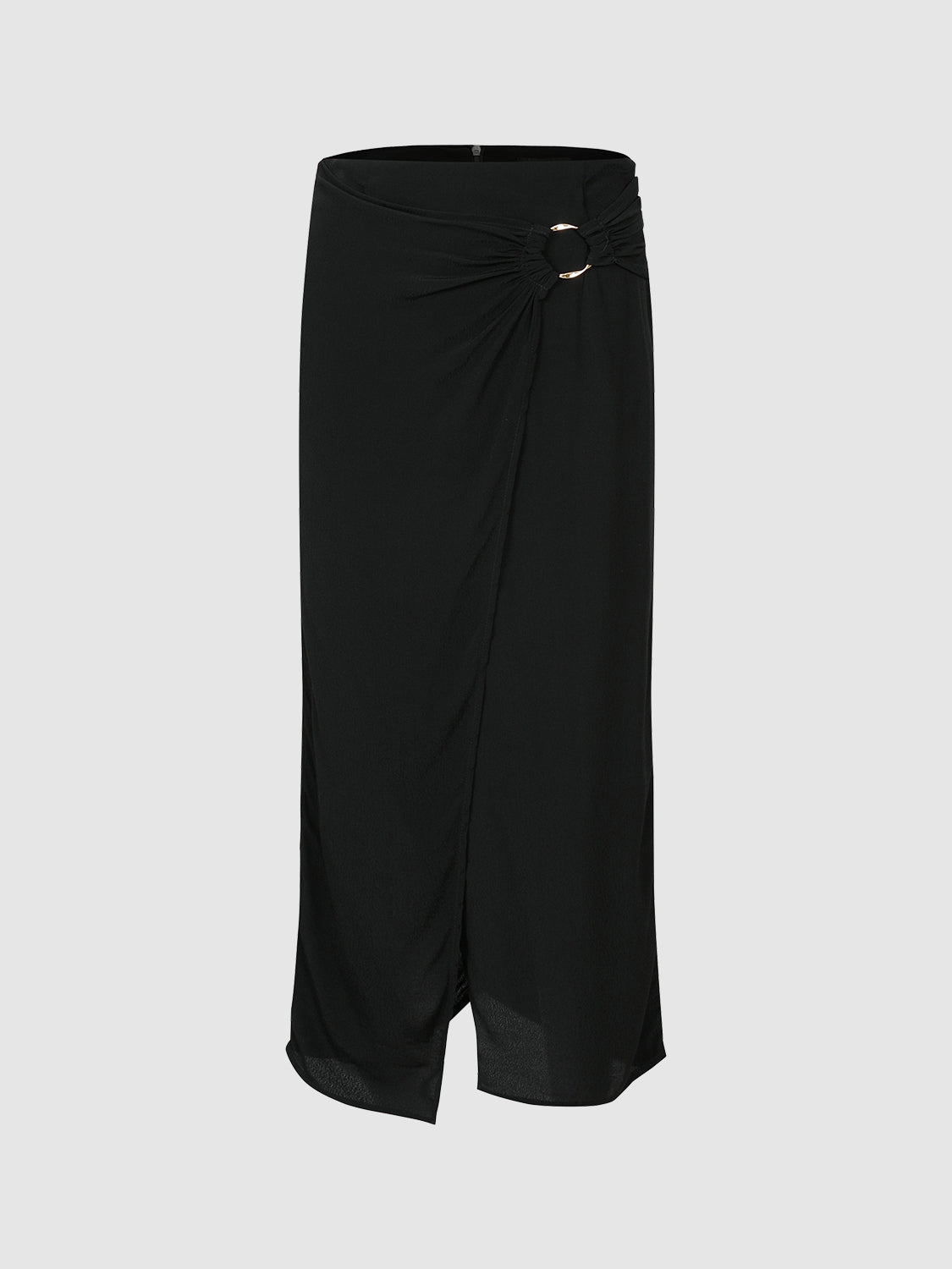 Wrapped Midi Straight Skirt