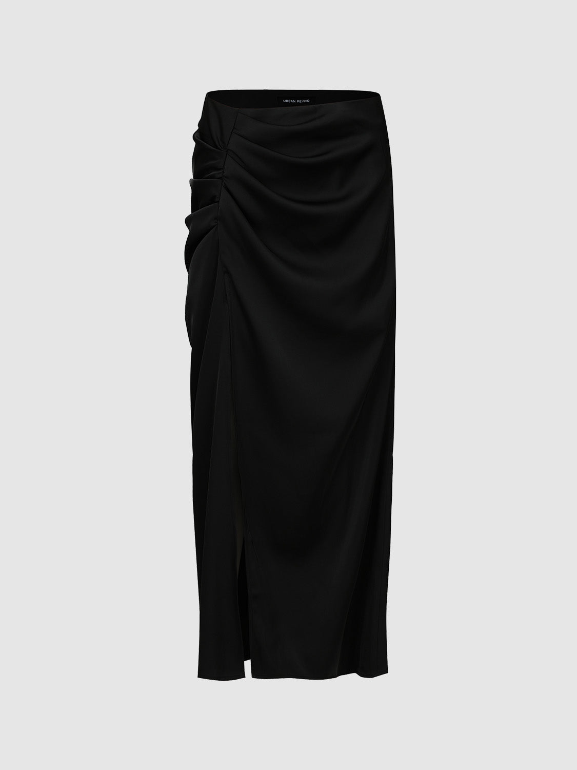 Ruched Midi Straight Skirt