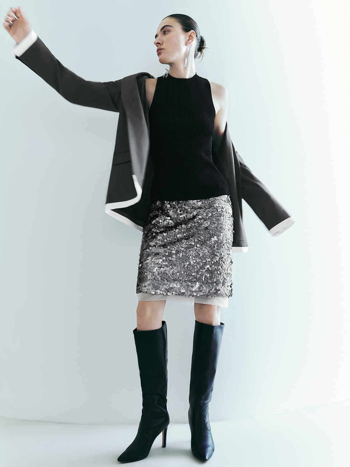 Sequins Mini A-Line Skirt